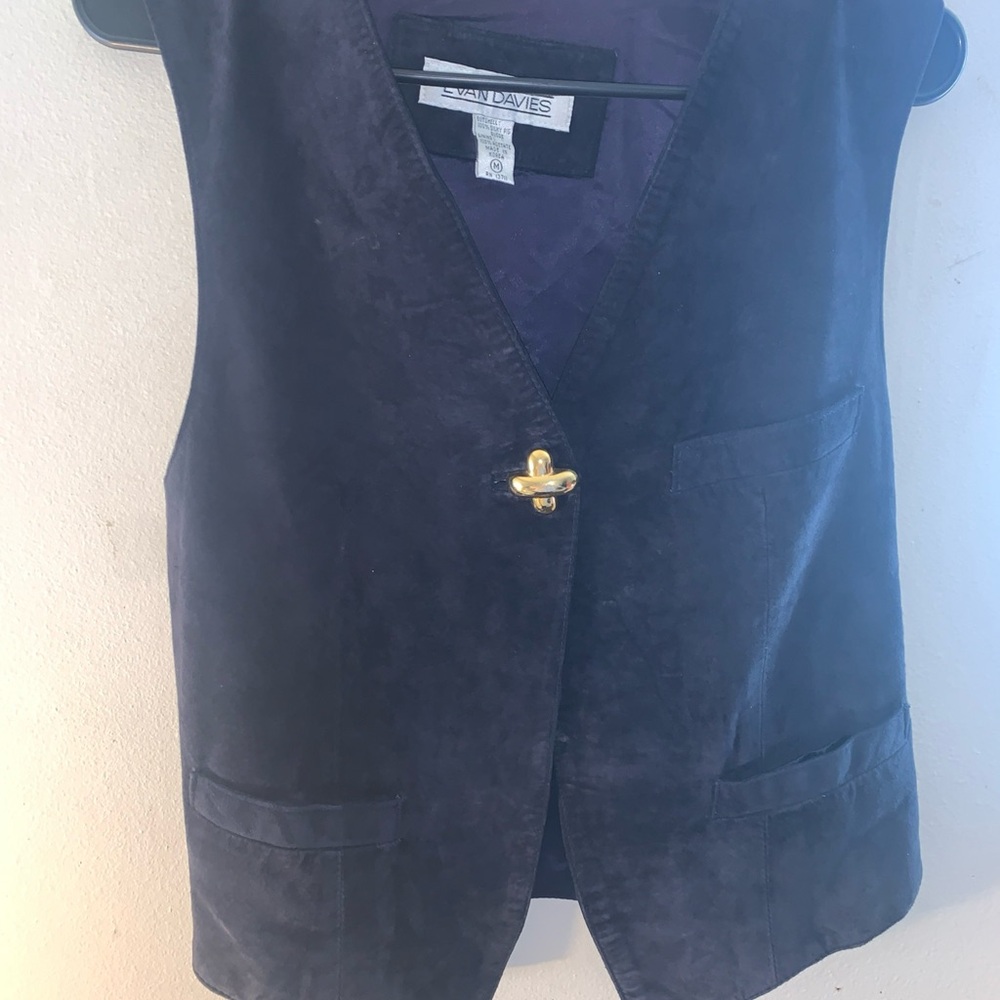 Vintage Evan Davies Silky Pig Suede Vest Women’s Size Medium